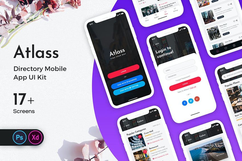 Atlass Directory Mobile App UI Kit