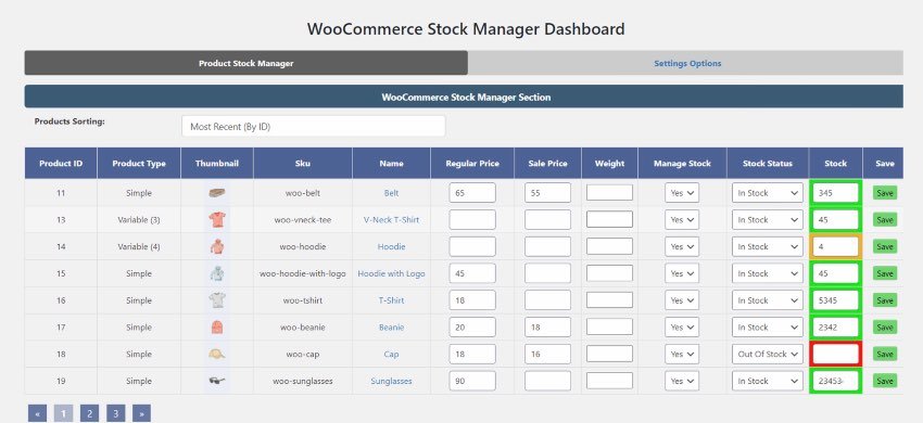 WooCommerce Product Stock Manager