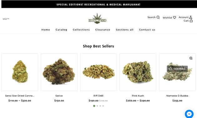 Holy Weed - Medical Marijuana Shopify Store Template for Cannabis Oil and Drug Shop