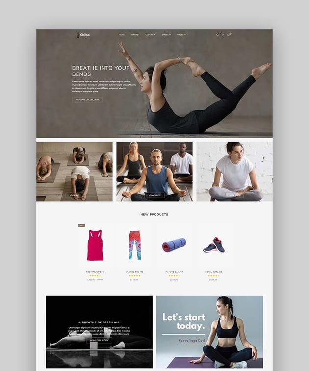 Shilpa Yoga Store and Fitness Shopify Theme