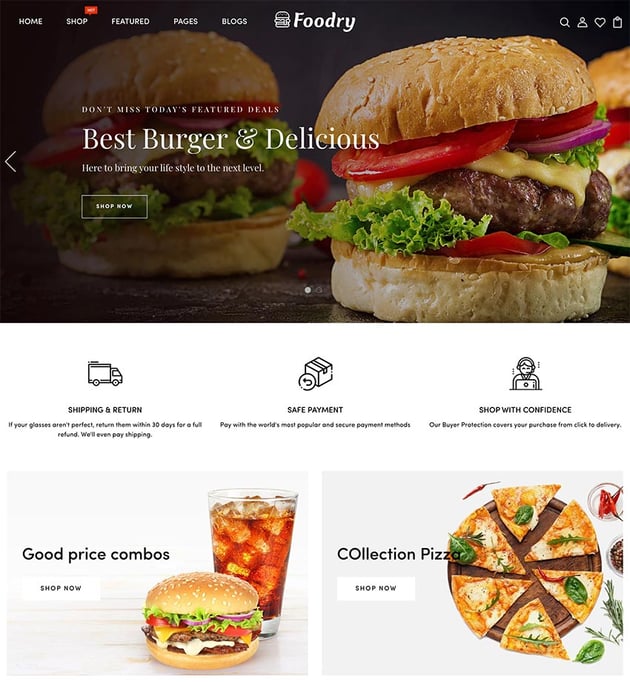 Foodry - Fast Food  Restaurant Responsive Shopify Theme