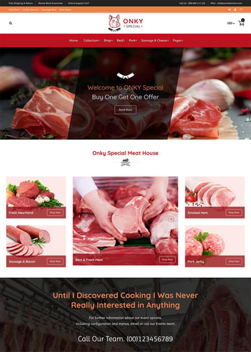 Onky  Butcher Food and Meat Shop Shopify Theme