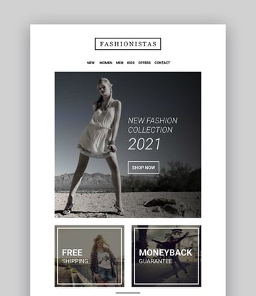 Fashion  Ecommerce - Responsive Email with Mailchimp Editor  StampReady Builder