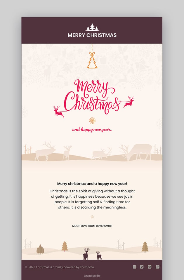 Christmas and New Year Responsive Email Mailchimp Examples
